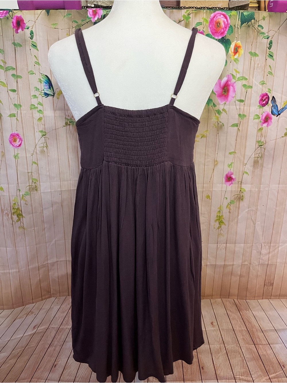 NATURAL LIFE Embroidered Spaghetti-Strap Mini Dress - Picture 4 of 11